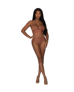 Magic Silk Bralette G Panty Brown