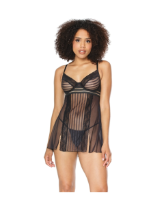 Coquette Babydoll G String Set Black