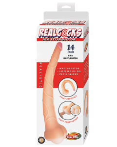 Nasstoys Realcocks Masturbator 3 IN 1 White 14" Fully 