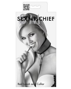 Sex & Mischief Red Leash and Collar S/M