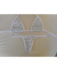Sexy Sheer Sequin Thong Triangle Xposed Skinz Bikinis