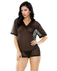 Brandy Mesh V-Neck Sleep Shirt G-string Sleep S163