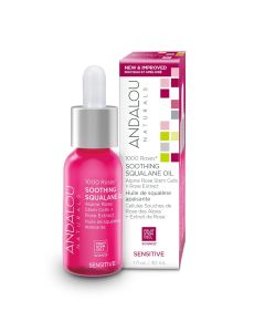 1000 Roses Soothing Squalane Oil 1 fl oz Sensitive Andalou Naturals both