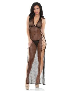 Vivica Dot Mesh Gown G-string Tease B483