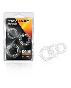 Stay Hard Beaded Cock Rings Clear Blush Novelties