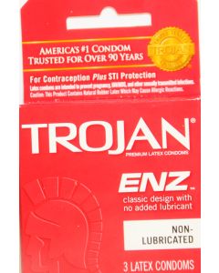 Trojan ENZ Classic Design Non Lubricated Condom 3 Latex Condoms