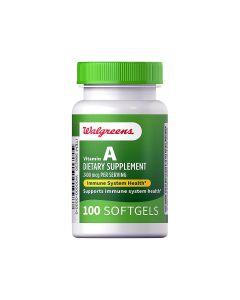 Walgreens Vitamin A Softgels 2400 mcg for immune system health.