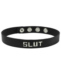 Spartacus Wordband Collar Slut Black