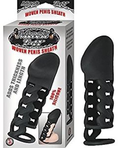 Mack Tuff Silicone Woven Penis Sheath Black