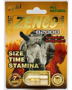 All Natural Perfect Zen69 82000 Male Enhancement Gold Pill