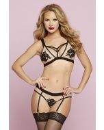 Floral Guipure Applique Lace Mesh Bra 10732 Seven' til Midnight