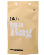 Doc Johnson Dick In A Bag Silicone Dildo Clear Color 6" box
