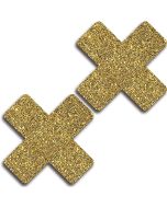 Glitter 31510 Gold Glitter Cross Pasties Lingerie