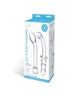 Glas 2Pc G Spot Pleasure Glass Curved Dildo Set Clear