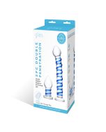 Glas 2Pc Double Penetration Glass Swirly G Spot Dildo Butt Plug Set