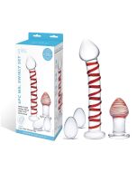 Glas 4Pc Mr. Swirly Set With Glass Kegal Balls And 3.25" Butt Plug box