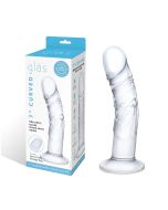 Glas 7" Curved Realistic Handblown Glass Dildo With Veins box