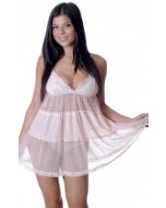 Style 5218 Dotted Mesh Baby Doll And Lace Cups