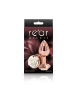 Anal Plug NS Rear Assets Chrome Plated Rose Small White box