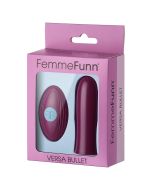 FemmeFunn Versa Bullet Vibrator Remote Control Waterproof Dark Fucshia box
