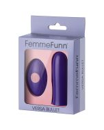 FemmeFunn Versa Bullet Vibrator Remote Control Waterproof Dark Purple box