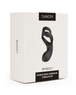 Svakom Benedict Black Double Vibrating Cock Ring Perineum Stimulator box