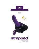 Vedo Strapped Rechargeable Vibrating Strap On Dildo Deep Purple box