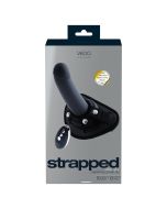 Vedo Strapped Rechargeable Vibrating Strap On Dildo Just Black box