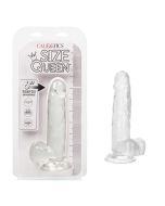 Dildo Clear Size Queen 6" Flexible Shaft Life Like Feel CalExotics box
