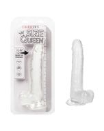 Dildo Size Queen 8" Flexible Shaft Clear Life Like Feel CalExotics box