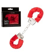 Playful Furry Cuffs Soft Faux Furr Red CalExotics box