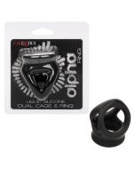 CalExotics Alpha Liquid Silicone Stretchy Dual Cage Cock Ring box