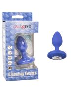 CalExotics Cheeky Gems Medium Rechargeable Vibrating Anal Probe Blue box