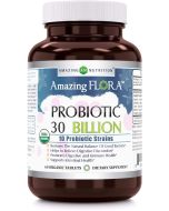 Amazing Flora USDA Certified 60 Tablets Organic Probiotic 30 Billion