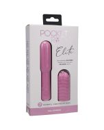 Doc Johnson Pocket Rocket Elite Rechargeable Pink Silicone Vibrator box