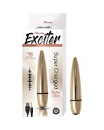 Nasstoys Exciter 10 Function Bullet Vibrator Gold Water Resistant
