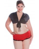 Vx Intimates 8094 Microfiber Lace Up Boy Short WIth Lace Trim Lingerie