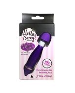 Shibari Hello Sexy Bling Silicone Mini Wand Vibrator Purple 4 Inches box