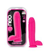 Neo Elite 10" Silicone Dual Density Cock Realistic Balls Neon Pink box