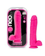 Neo Elite 11" Silicone Dual Density Cock Realistic Balls Neon Pink box