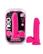 Neo Elite 8'' Silicone Dual Density Cock With Balls Neon Pink Dildo box