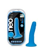 Dildo Neo Elite 6'' Silicone Dual Density Cock Neon Blue Blush box