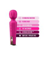 Allana Velvet Rechargeable Waterproof Wand Vibrator Blush info