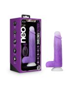 Blush Novelties Neo Elite Encore 8'' Vibrating Silicone Dildo Purple box