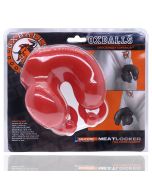 Oxballs Meatlocker Chastity Silicone Pierced Look Red Ice box
