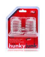 Oxballs Hunkyjunk Elong Wide Base Nip Sucker Clear Flex Tpr box