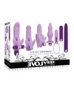 Evolved Lilac Desires 7 Piece Butterfly Kit Silicone Sleeve Vibrators box