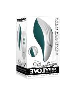 Evolved Love Is Back Palm Pleasure Rechargeable Silicone Vibrator box