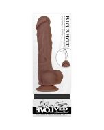 Evolved Big Shot Dark Rechargeable Vibrating Realistic Silicone Dildo box