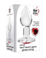 Glass Anal Plug A&E Red Heart Gem Small Size Waterproof box